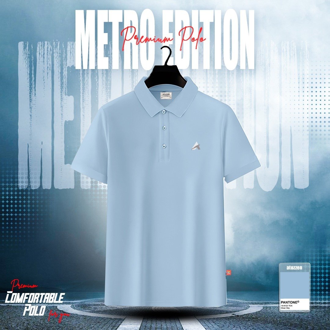 Men's Premium Polo Shirt (Sky)